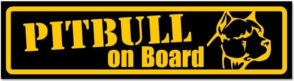Kiwistar - Autoaufkleber - Gelb - Schwarz - 20 x 5,3 cm - Pitbull on Board - Hinweis Aufkleber Sticker für Auto, Kfz, Fahrrad, PKW, LKW