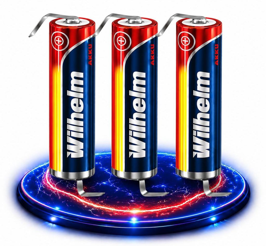 3 x Lithium Ionen Akku Wilhelm 3,7 V LÖTFAHNE Z Form 800 Produktbild 