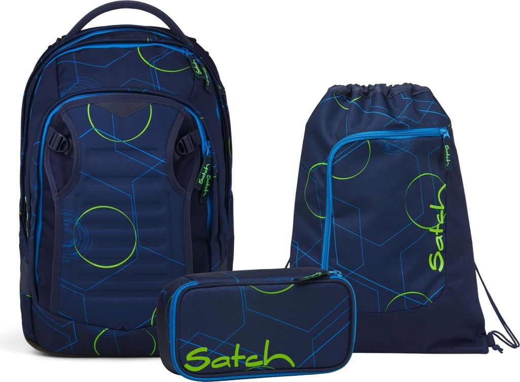 Satch, Schulrucksack-Set MATCH PLUS Blue Tech 3-teilig, ab. Produktbild 