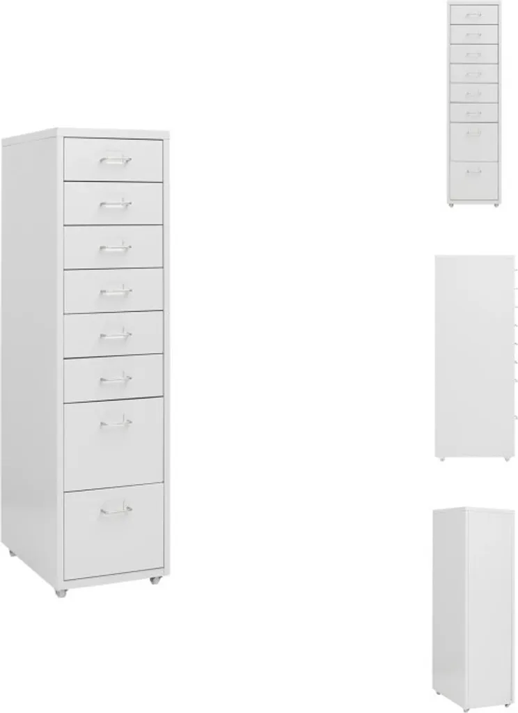 Armoire mobile en métal gris avec roulettes pour dossiers - 109 cm
