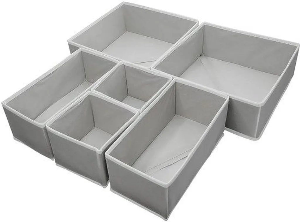 Organisateur de dressing gris 6 pièces - Tissu respirant et pliable
