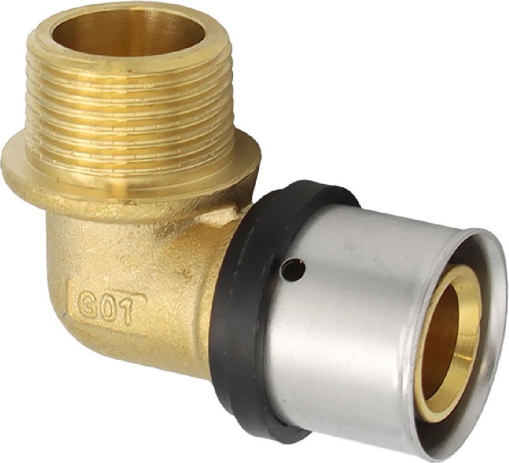 Pressfitting Winkel Übergang 26x3 mm 3/4 Zoll AG TH Kontur Produktbild 