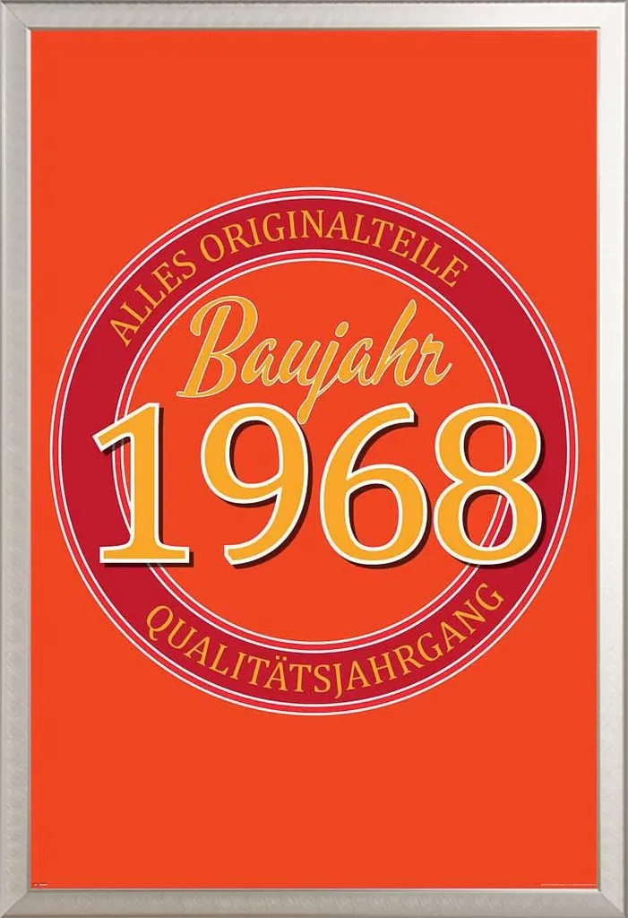 Poster Compleanno 1968 Originale con Cornice Shinsuke Alluminio Maxi