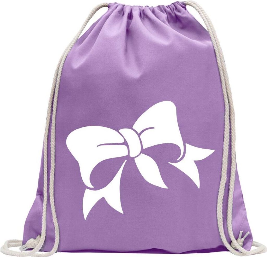 Kiwistar - Turnbeutel - lavendel - Schleife - Knoten - Mädchen - Girl - Fun Rucksack Sport Beutel Gymsack Baumwolle mit Ziehgurt