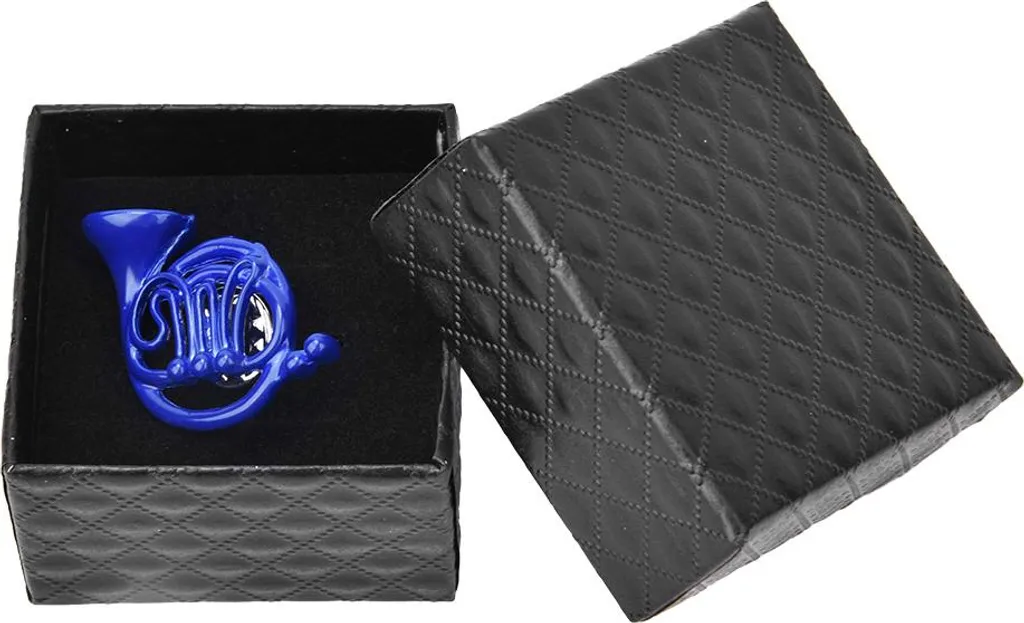 Pin Metallo Corno Blu Resistente Spilla per Abbigliamento e Accessori