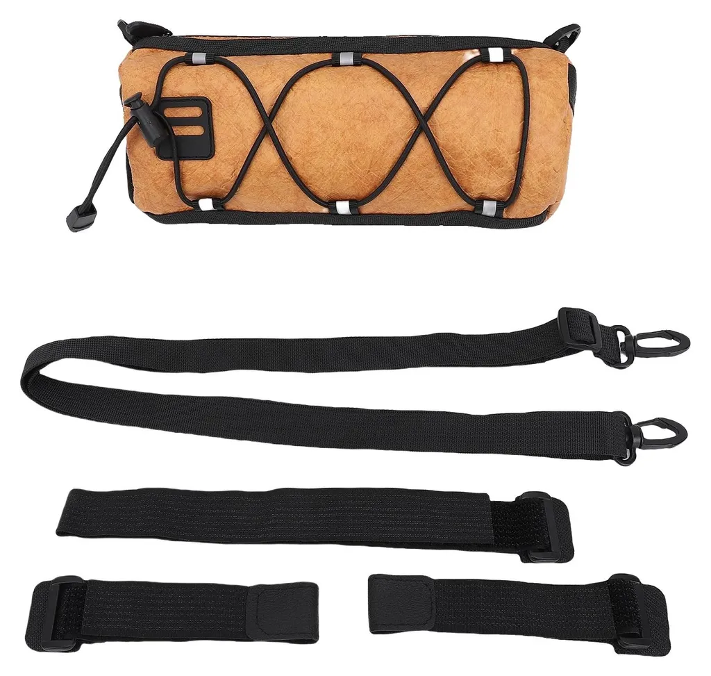 Sacoche vélo pour randonnée et voyage marron grande contenance 12L