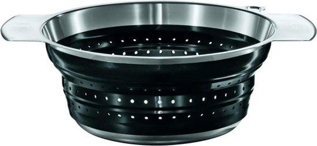 Faltbarer Küchenabfluss - Edelstahl - 24 cm - Schwarz