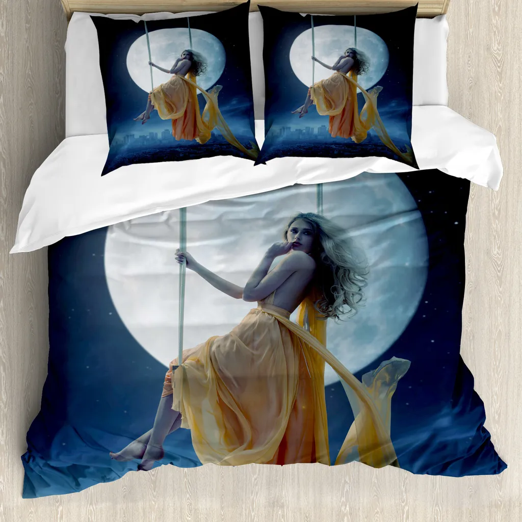 Copripiumino Luna ABAKUHAUS 200x200 Antiacaro | Sonno Profondo Blu Scuro
