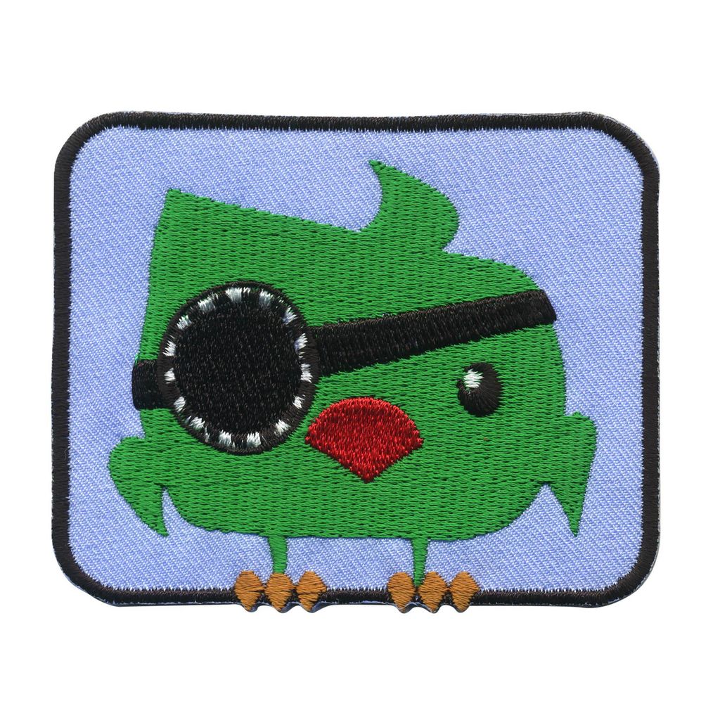 Aufnäher - Vogel - grün-blau - Patch