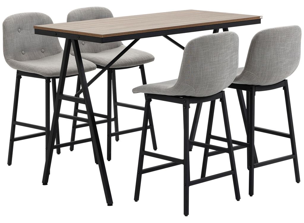 HOMCOM Bartisch mit Barhocker Set, Küchentisch, 5-teilig Produktbild 