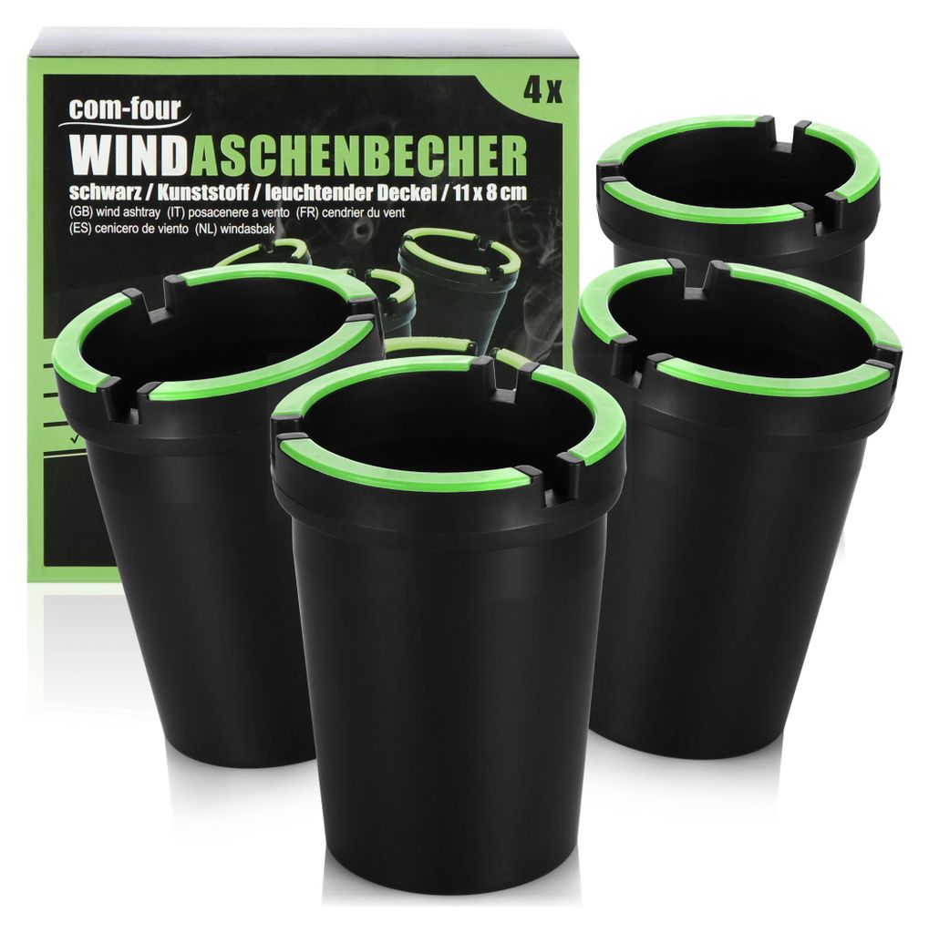 COM-FOUR® 4x Aschenbecher für draußen - Windaschenbecher - Produktbild 