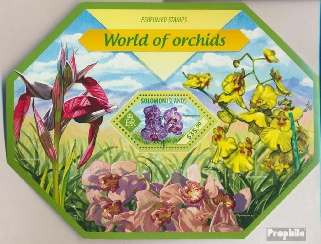 Briefmarken Salomoninseln 2014 Mi Block 301 (kompl. Ausg.) postfrisch Orchideen