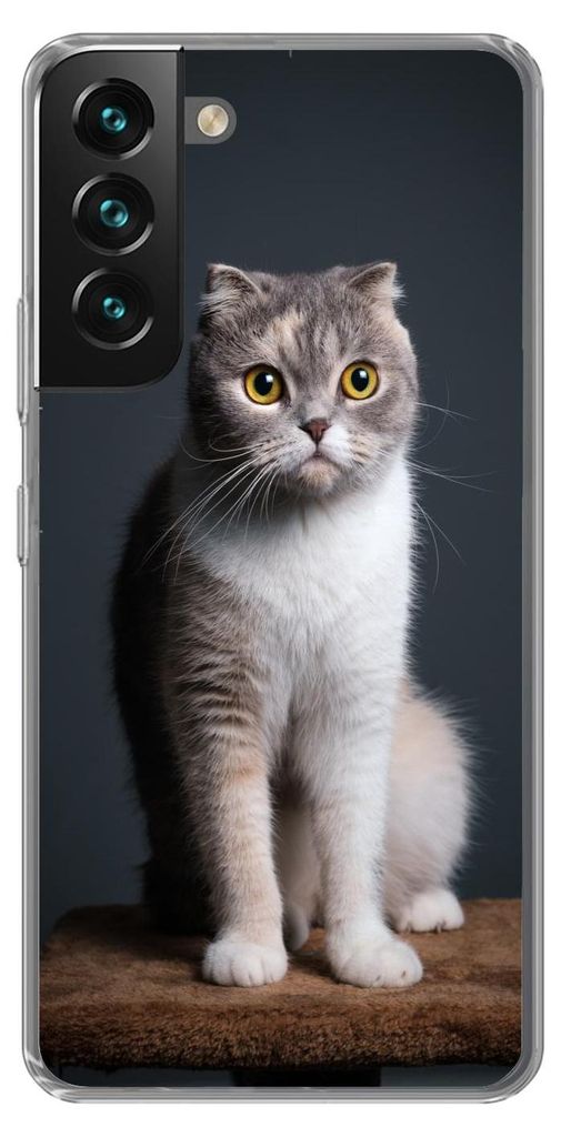 MuchoWow Handyhülle Schutzhülle Hülle für Samsung Galaxy S22 Katze - Haustiere - Licht Silikon Softcase Handy Hülle - Mobiltelefonhülle