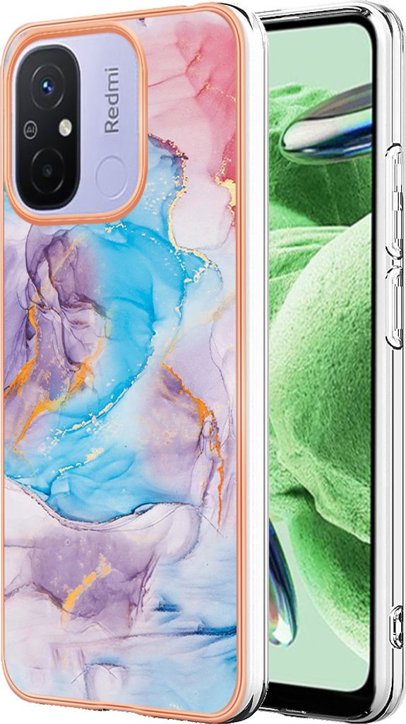 Hülle für Xiaomi Redmi 12C/Redmi 11A Muster TPU Silikon Stoßdämpfer Bumper Schutzhülle Blau