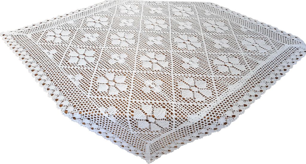 Quadratische Häkeldeckchen, weiß, 85 x 85 mm, weißes quadratisches Garn