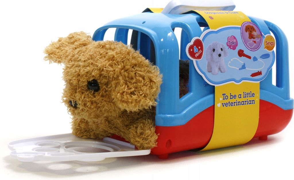 Plüschhund Tierarzt Set im Koffer - Kuscheltier mit Zubehör für Kinder Rollenspiel