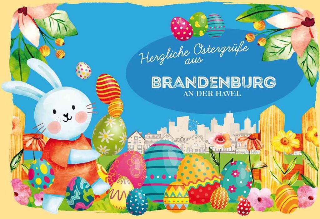 vianmo Holzschild 20x30 cm Ostergrüße BRANDENBURG Ostern