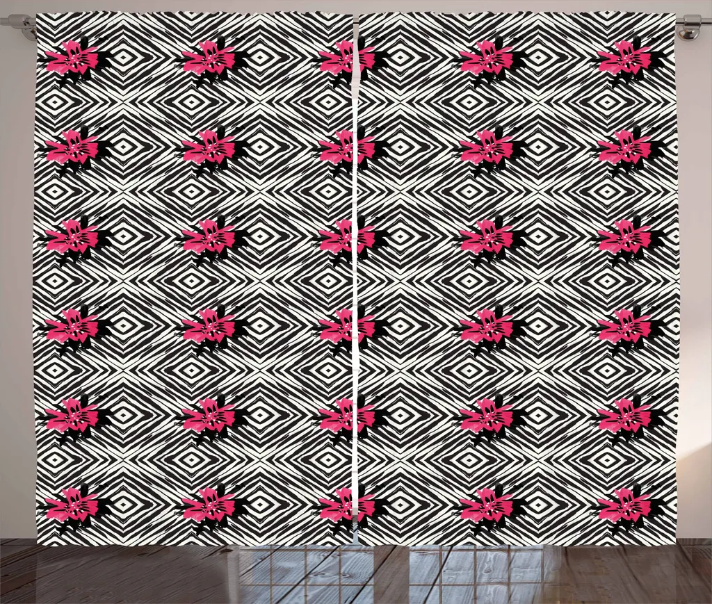 Offerta Tenda ABAKUHAUS 280x175 - Rosa Guscio d'Uovo e Nero