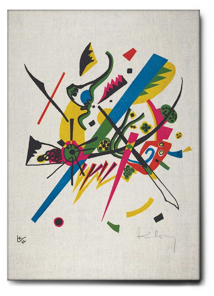 Giallobus - Kleine Welten 1 - Vassily Kandinsky - 35L x 50W cm - Bild - Leinwand mit Standardrahmen