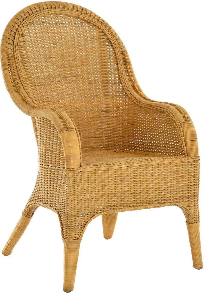 KRINES HOME  Bequemer Rattansessel mit hoher Rückenlehne Produktbild 