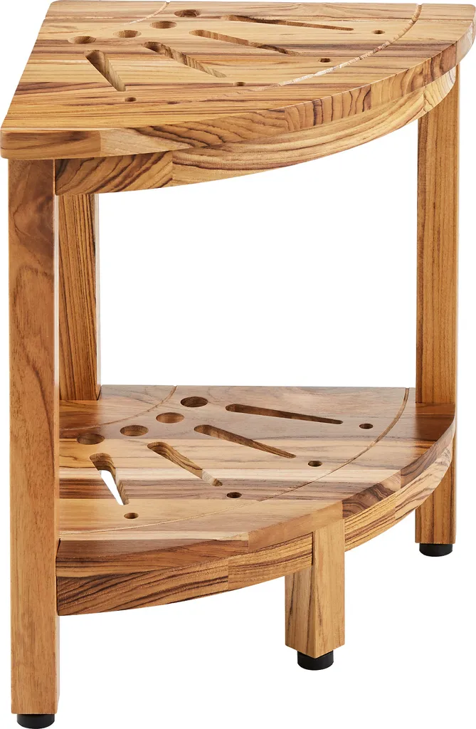 Tabouret de douche antidérapant en teck anti-moisissure supportant 136 kg