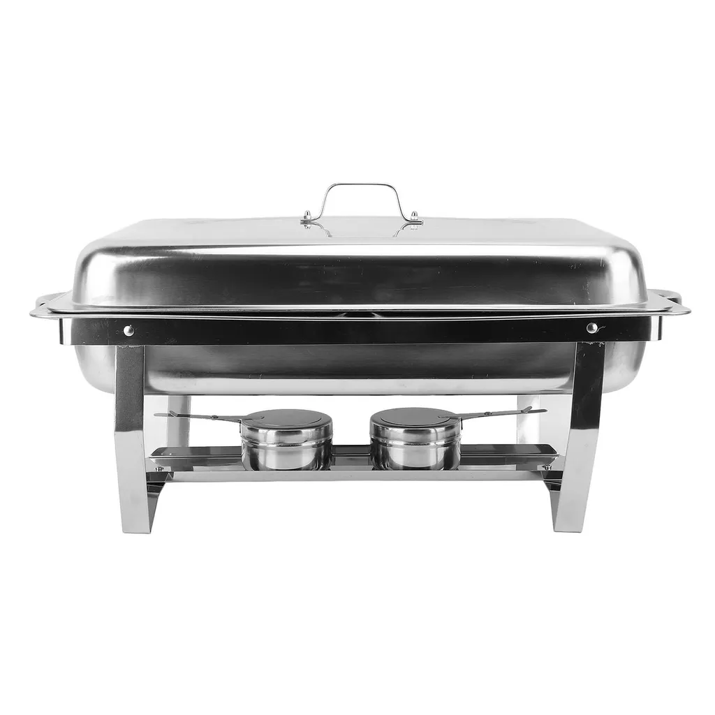 Chauffe-plat Inox 2 Compartiments - Chariot Professionnel Buffet 10L