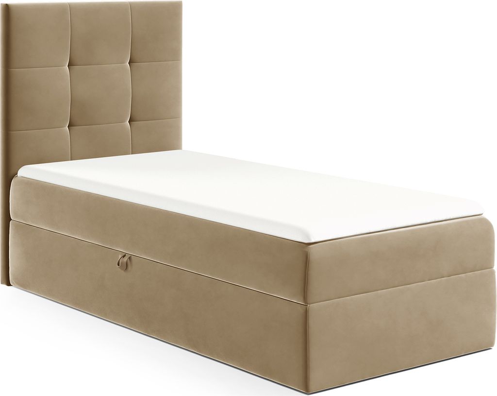 MEBLINI Kinderbett mit Bettkasten - Gepolstert Einzelbett mit Matratze - Polsterbett mit Stauraum - Bett mit Kopfteil - Stauraumbett - MINO 2 - 80x...