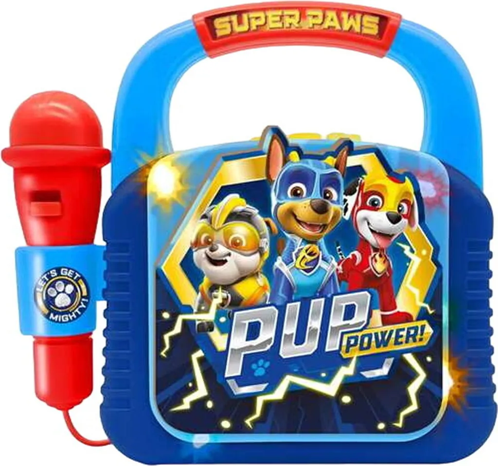 Haut-parleur avec microphone karaoké Pat'Patrouille pour enfant bleu