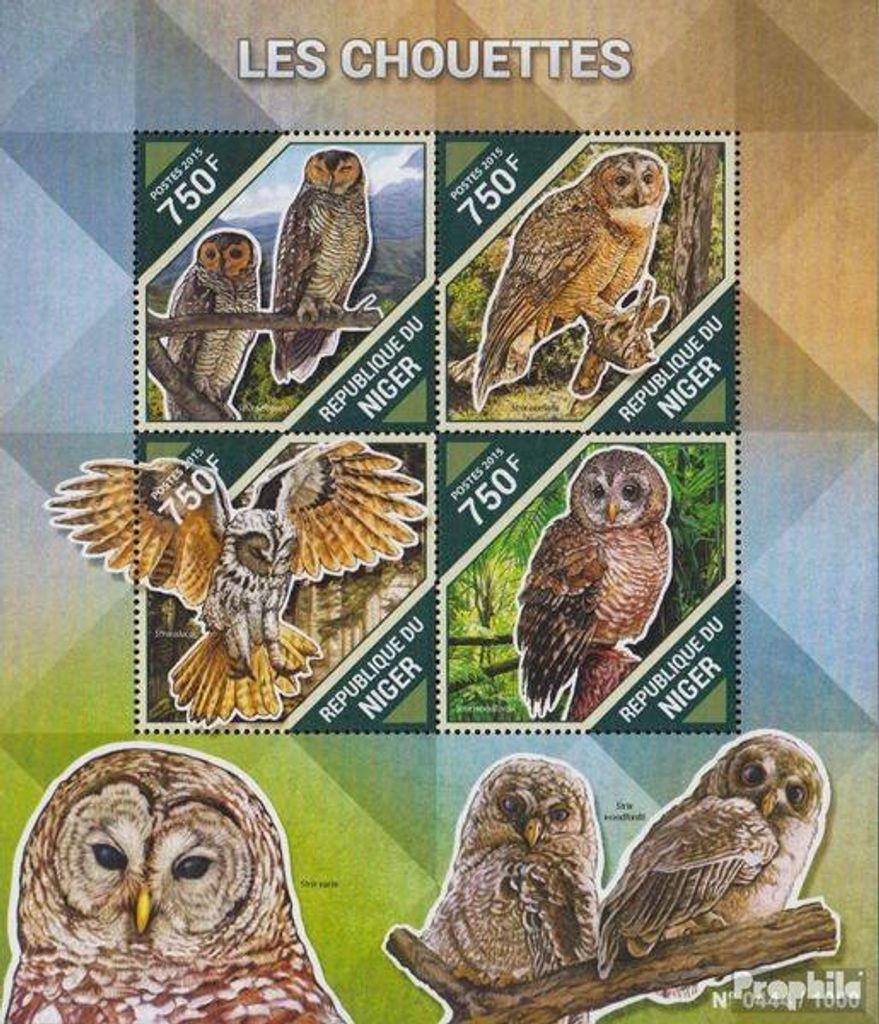 Briefmarken Niger 2015 Mi 3887-3890 Kleinbogen (kompl. Produktbild 