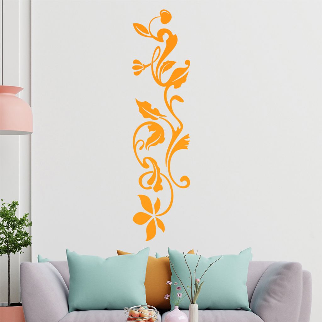 großes Blättertribal Wandtattoo in 6 Größen - Wandaufkleber Wall Sticker - Dekoration, Küche, Wohnzimmer, Schlafzimmer, Badezimmer