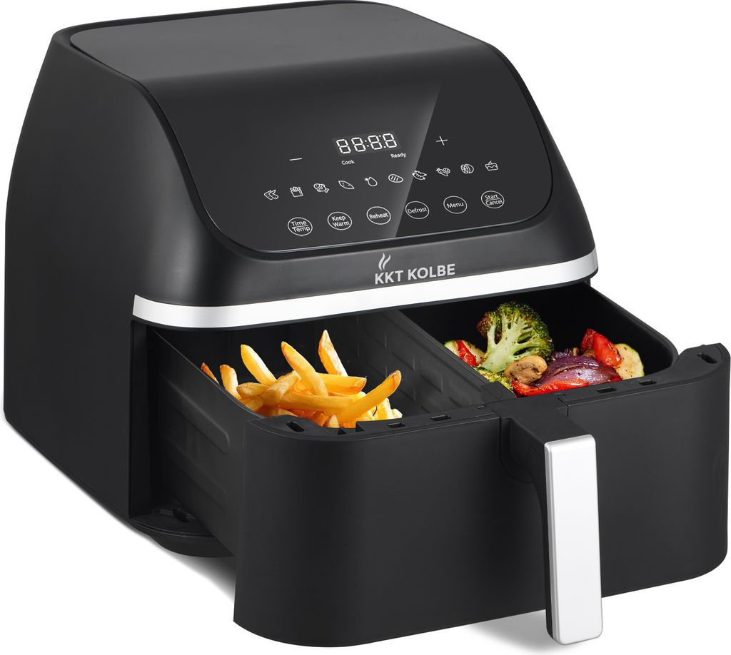 KKT KOLBE Heißluftfritteuse Airfryer 8,5L 10 Programme 13 Funktionen sehr leise Frittieren ohne Öl und Fett Fritteuse 1 Schublade AF8500