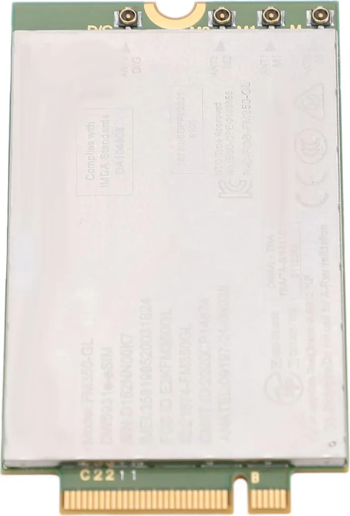 Module 5G FM350-GL DW5931E Débit 4.67Gbps avec eSIM pour Dell 9440