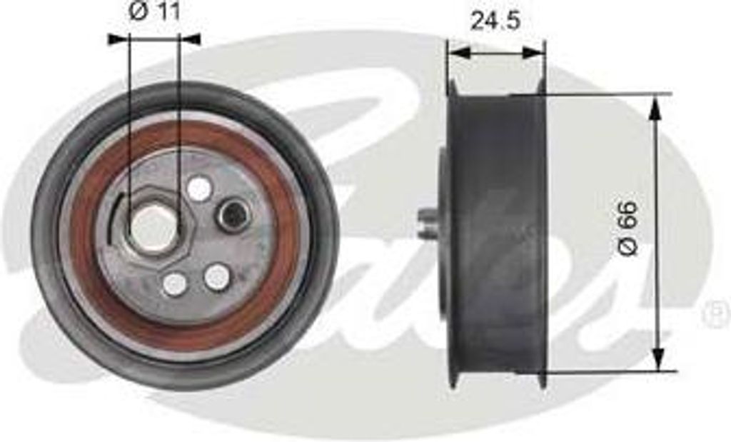 GATES T41103 Spannrolle, Zahnriemen OE 026109243J kompatibel mit A4 8D, A6 4A, Golf III, Golf IV, Passat 3B, Vento