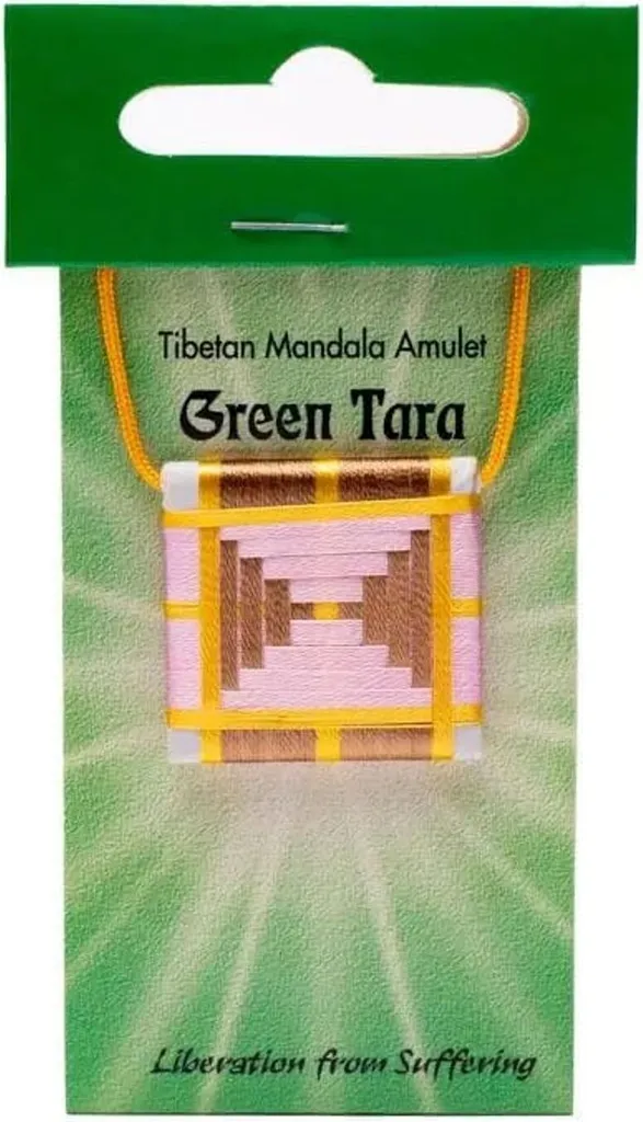 Pendentif Talisman Mandala Tara Verte 2,5cm en Lot de 2 Pièces