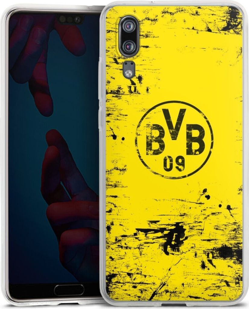 DeinDesign Handyhülle für Huawei P20 Silikon Hülle Case Smartphone Schutzhülle BVB Borussia Dortmund Offizielles Lizenzprodukt