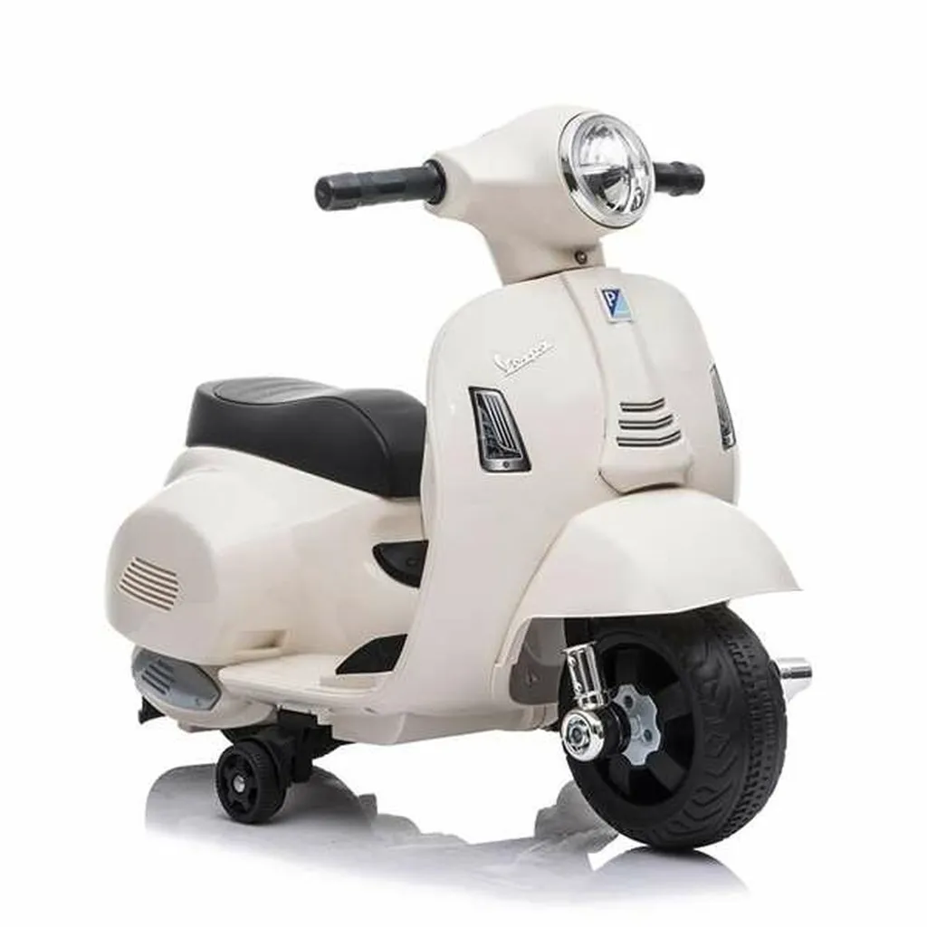 Moto Mini Vespa électrique pour enfant style vintage 6V coloris crème