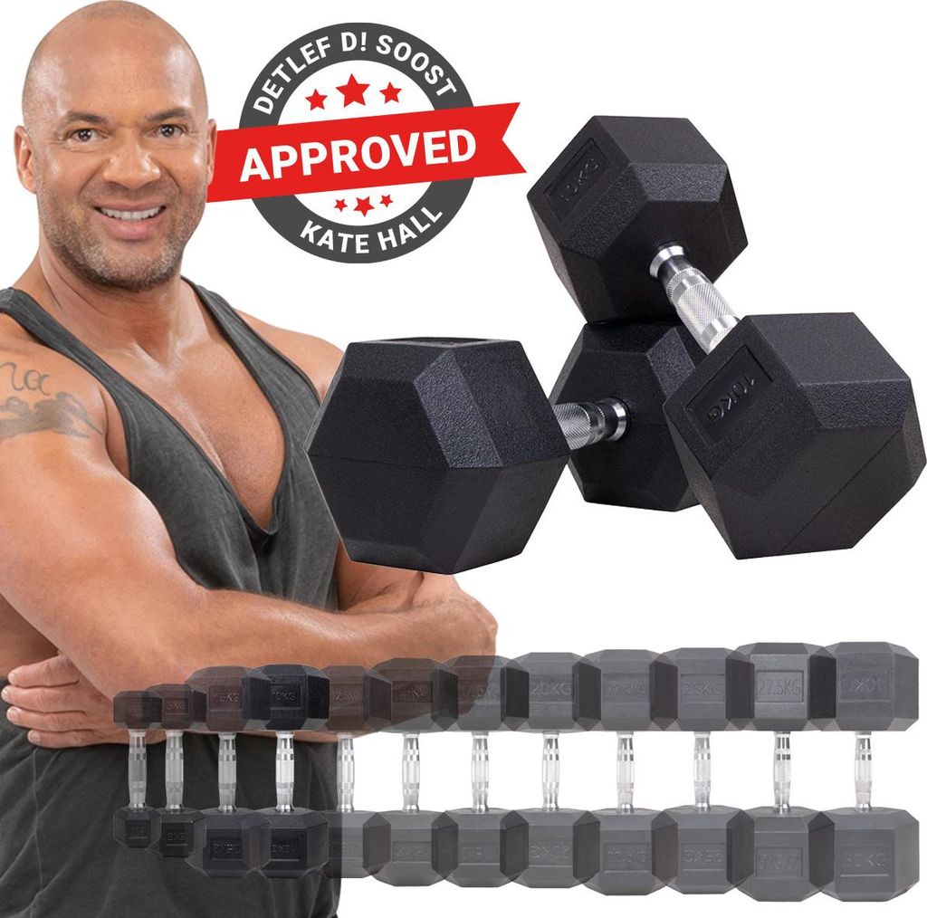 Miweba Sports Hexagon Kurzhantel 2er Set HGH100 | Gusseisen Produktbild 