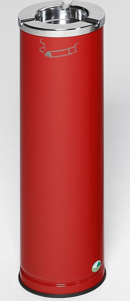 Robuster Ascher mit poliertem Aschereinsatz | 0,2 Liter, HxBxT 66x20x20cm | Verzinkter Stahl | Rot