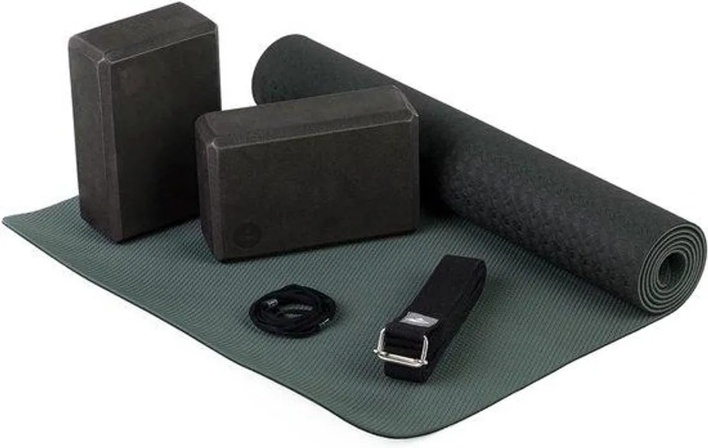 Tapis de yoga pour débuter à la maison avec accessoires de transport