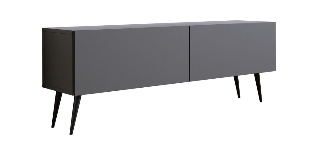 TV-SCHRANK : Anthrazit, Schwarze Beine, 140 x 52 x 32 cm