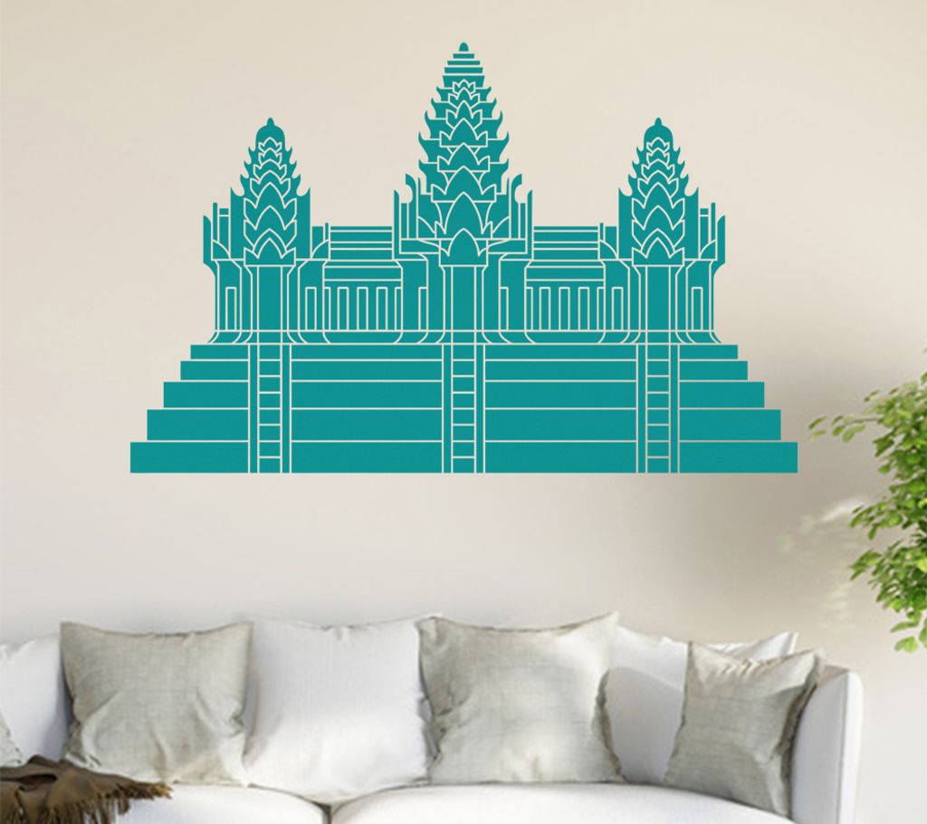 Flagge/Wappen Kambodscha Wandtattoo in 6 Größen - Wandaufkleber Wall Sticker - Dekoration, Küche, Wohnzimmer, Schlafzimmer, Badezimmer