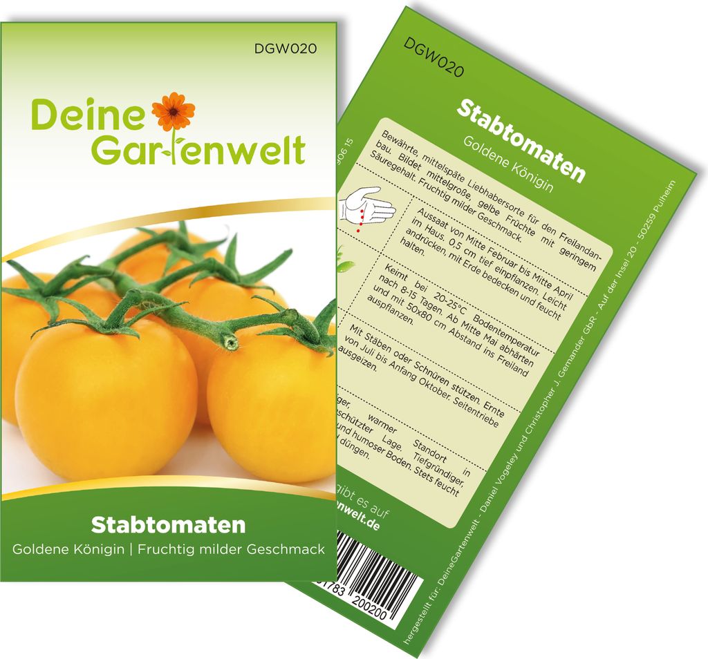 Stabtomaten Goldene Königin Samen - Solanum lycopersicum - Produktbild 