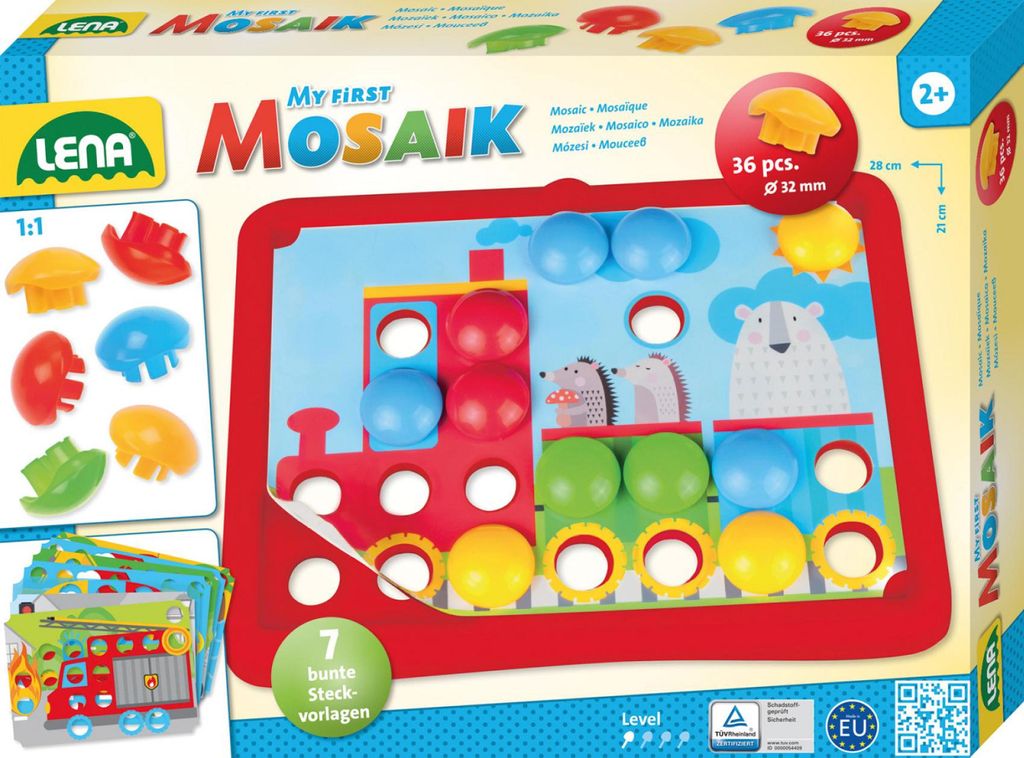 Mosaik-Hütchen, rechts, 3,2 cm, glatt, 36 Stück + 7 Produktbild 