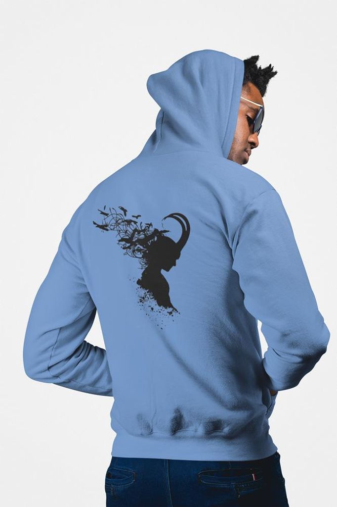 D&B Uni Hoodie ZIPMO00019 Loki Hellblau-Größe L