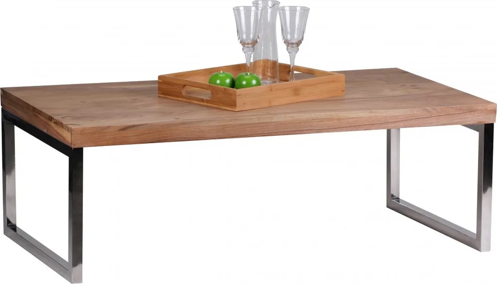 Wohnling WL1.458 Table basse massive en bois d'Acacia 120 x 60 x 40 cm