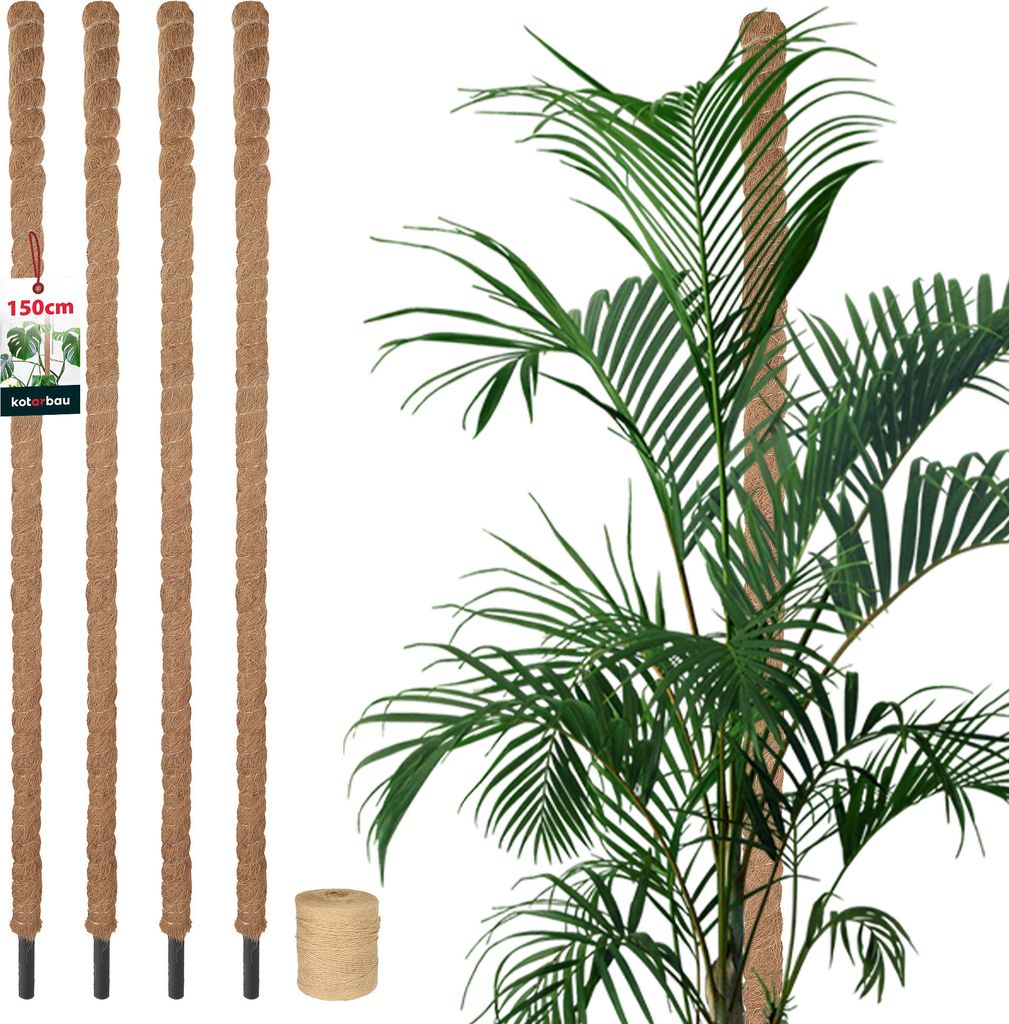 KOTARBAU® 4 pcs Tuteur Plante Tuteur Coco ⌀ 3.2 x 150 cm Image du produit 
