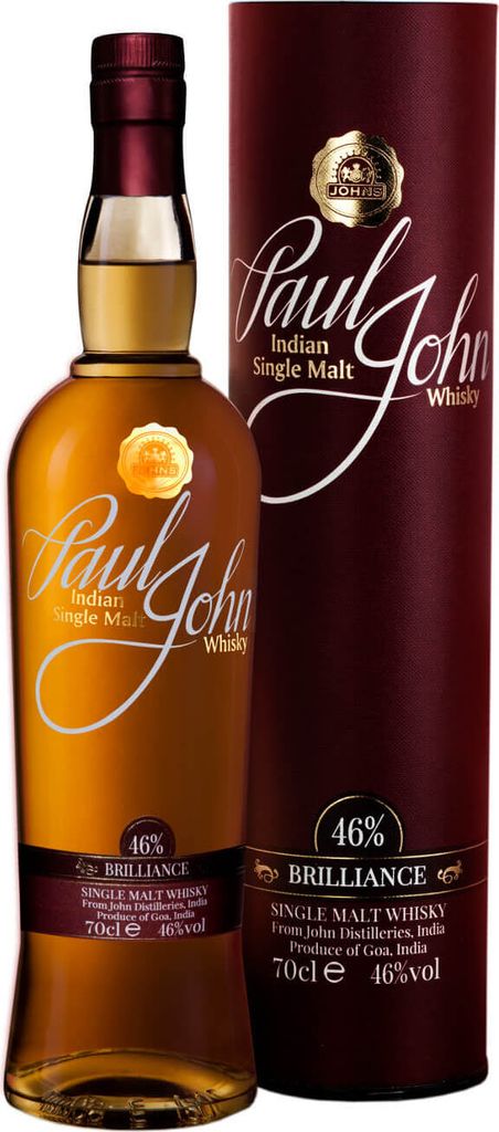 Paul John Brilliance Indischer Single Malt Whisky 46% 0,7L Produktbild 