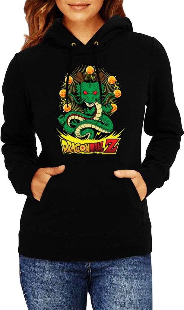 Damen Kapuzenpullover Dragon Anime Manga Ball Z Shenron 03, Lady S / Schwarz