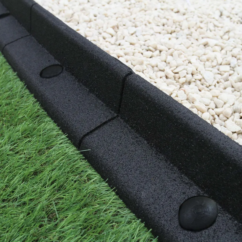 6x Bordi per Prato Neri 6m - Bordura Aiuole Resistente per Giardino
