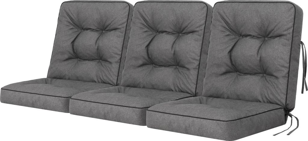 PillowPrim Gartenbankkissen Kissen für eine Gartenschaukel Modulare Kissen Stuhlkissen Grau Breite 180 cm